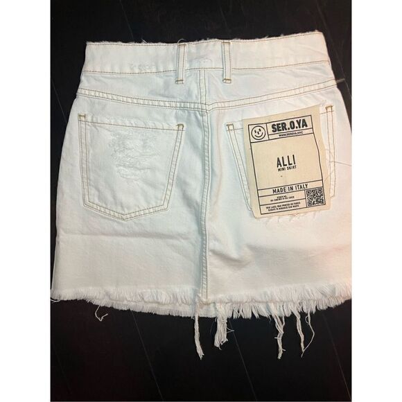 New SER.O.YA Alli Distressed Skirt in Arizona White - Picture 11 of 13
